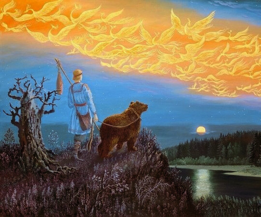 картина Иван с медведем