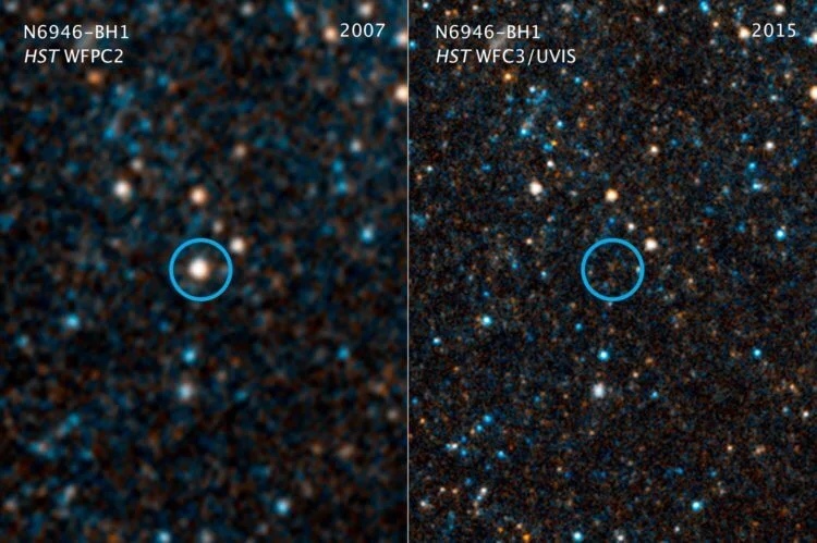 Hubble запечатлел сверхновую, которая коллапсировала в черную дыру