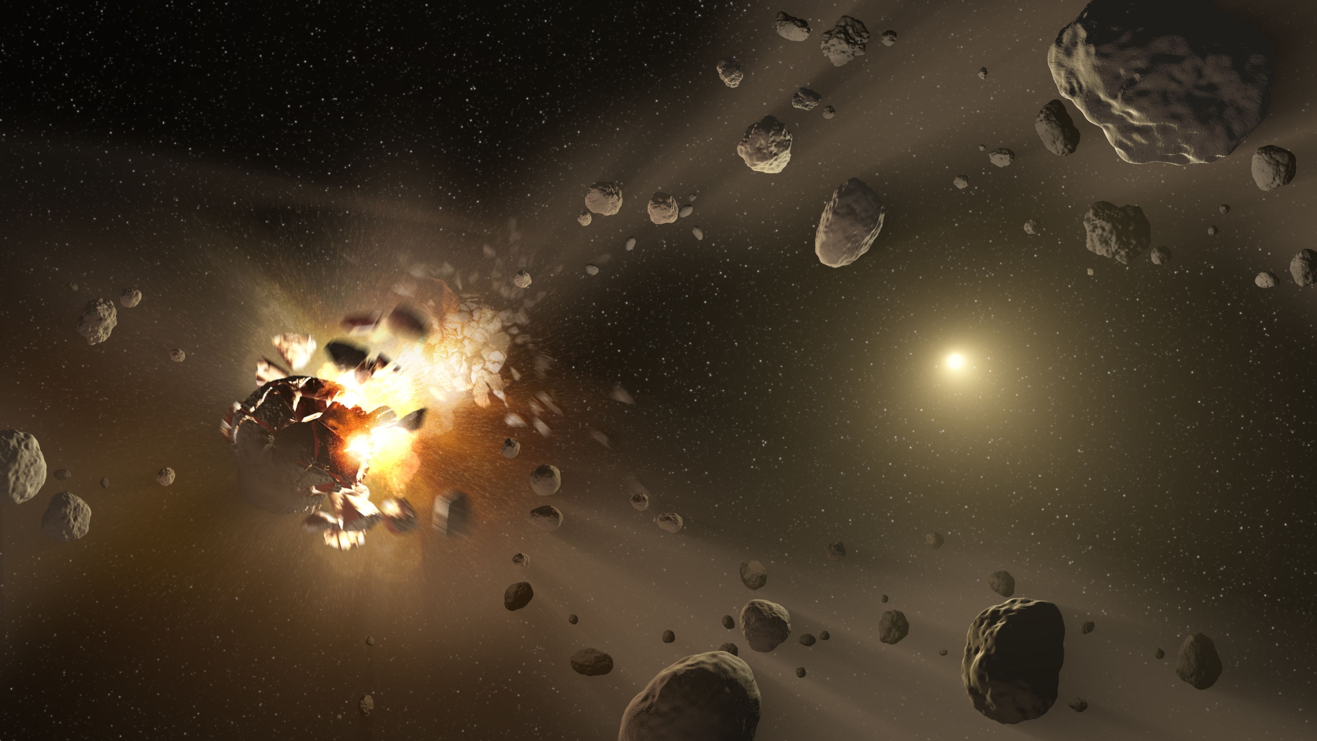 столкновение астероидов