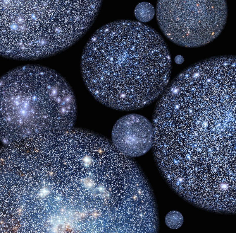 Вселенные-пузыри в многомерном гиперпространстве Мультивселенной.