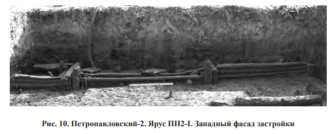 сооружения раннего горизонта в раскопе Петропавловский-1 сохранились на 3 венца